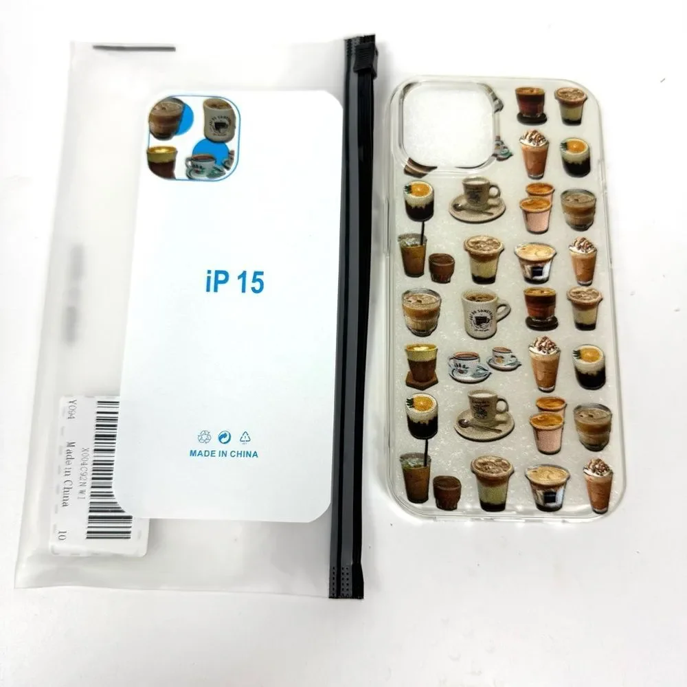 iPhone 15 Phone Case Coffee Clear Cover